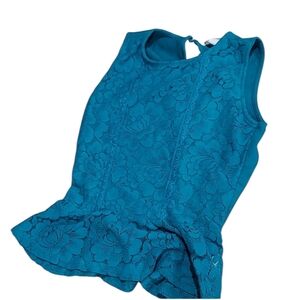Aeropostale turquoise or teal lace sheer bottom peplum top size xs